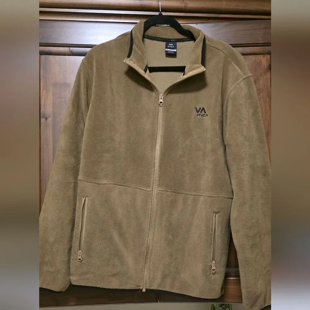 RVCA Men's Performance Fleece Jacket - Olive Brown